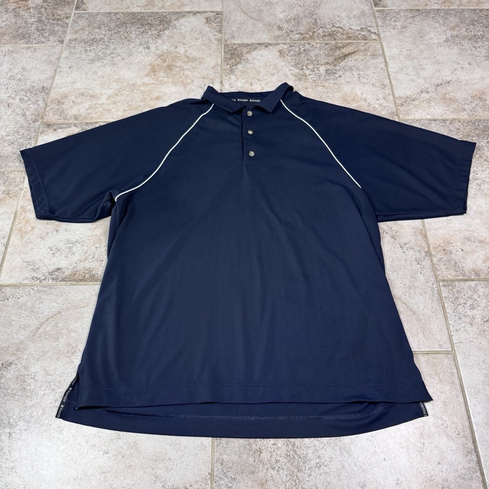 FootJoy Golf Polo‎ Mens XL Dark Blue Dry Athletic Short Sleeve Vintage